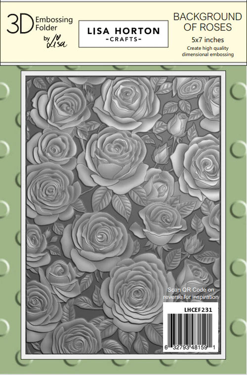 Background of Roses 3D Embossing Folder Lisa Horton LHCEF231