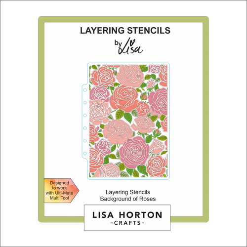 Background of Roses Layering Stencils Lisa Horton LHCAS187