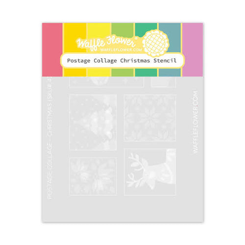 Postage Collage Christmas Stencil Set Waffle Flower 421425