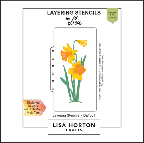 Daffodil Layering Stencil Lisa Horton LHCAS040