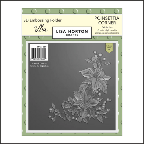 Poinsettia Corner 6x6 Embossing Folder & Die Lisa Horton LHCEF158