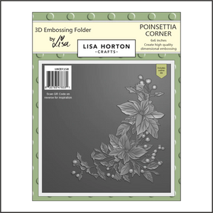 Poinsettia Corner 6x6 Embossing Folder & Die Lisa Horton LHCEF158
