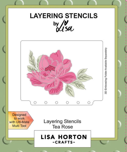 Tea Rose Layering Stencils LHCAS146 Lisa Horton