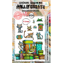 Load image into Gallery viewer, Ribboned Whisker Wonders 4x6” Stamp Set Aall & Create #1214