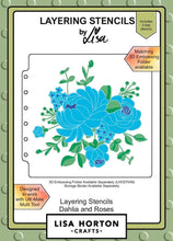 Load image into Gallery viewer, Dahlia and Roses Layering Stencils Lisa Horton LHCAS025