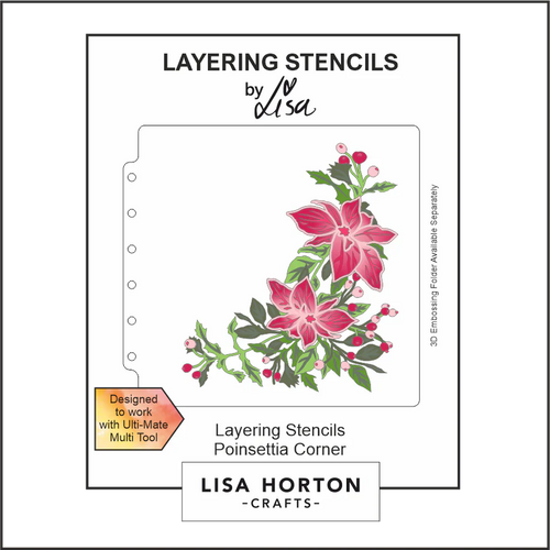 Poinsettia Corner Layering Stencils Lisa Horton LHCAS124