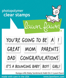 Kanga-rrific Baby Sentiment Add On Stamp Lawn Fawn LF3348