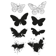 Load image into Gallery viewer, Sizzix™ A5 Clear Stamps Set 8PK w/2PK Framelits® Die Set Painted Pencil Butterflies by 49 and Market 666634