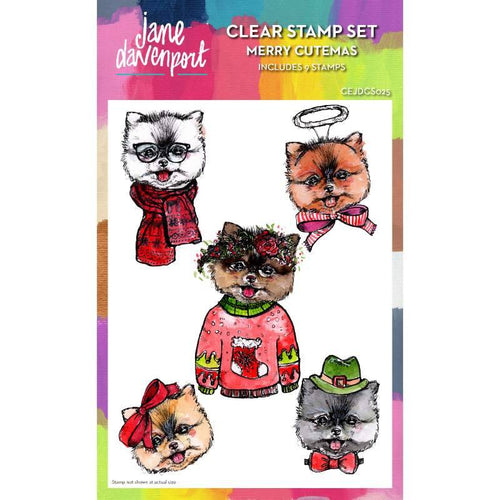 Merry Cutemas Jane Davenport A5 Clear Stamp Set