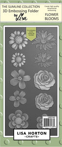 Flower Blooms Slimline 3D Embossing Folder & Dies Lisa Horton LHCEF064