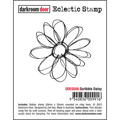 Scribble Daisy Darkroom Door Eclectic Stamp
