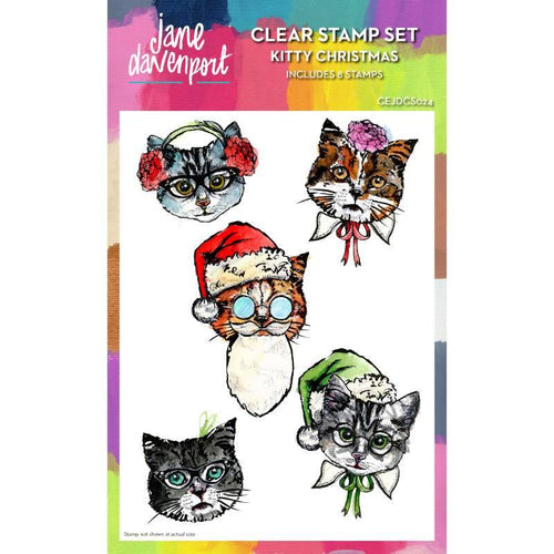 Kitty Christmas Jane Davenport A5 Clear Stamp Set