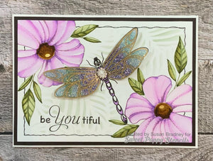 Dragonfly Blooms A5 Stamp