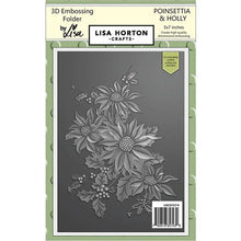 Load image into Gallery viewer, Poinsettia &amp; Holly 5x7 Embossing Folder &amp; Die by Lisa Horton