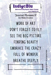 Journal Phrases 2 Red Rubber Stamp Set Indigoblu