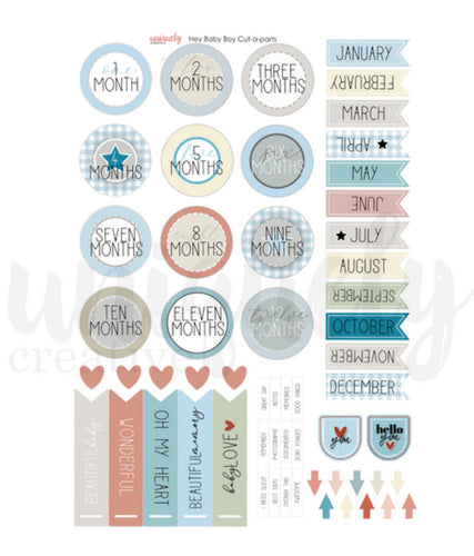 Hey Baby Boy Cut-a-part Sheet