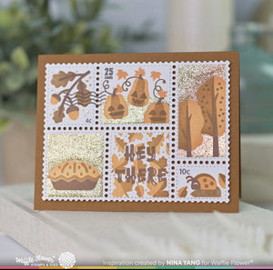 Postage Collage Fall Stencil 421553 Waffle Flower