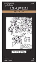 Load image into Gallery viewer, Thanks in Bloom Press &amp; Foil Plate Spellbinders BP-351