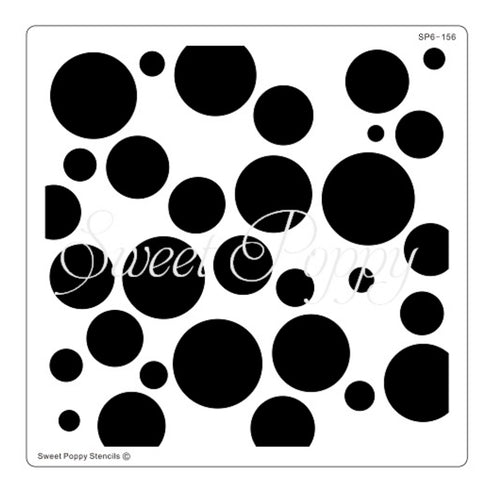 Bubbles Back Plate Stencil Sweet Poppy SP6-156