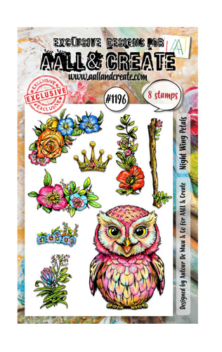 Night Wing Petals 4x6” Clear Stamp #1196 AALL and Create