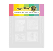 Load image into Gallery viewer, Postage Collage Under the Sea Stencil Waffle Flower 422421