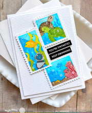 Load image into Gallery viewer, Postage Collage Under the Sea Stencil Waffle Flower 422421