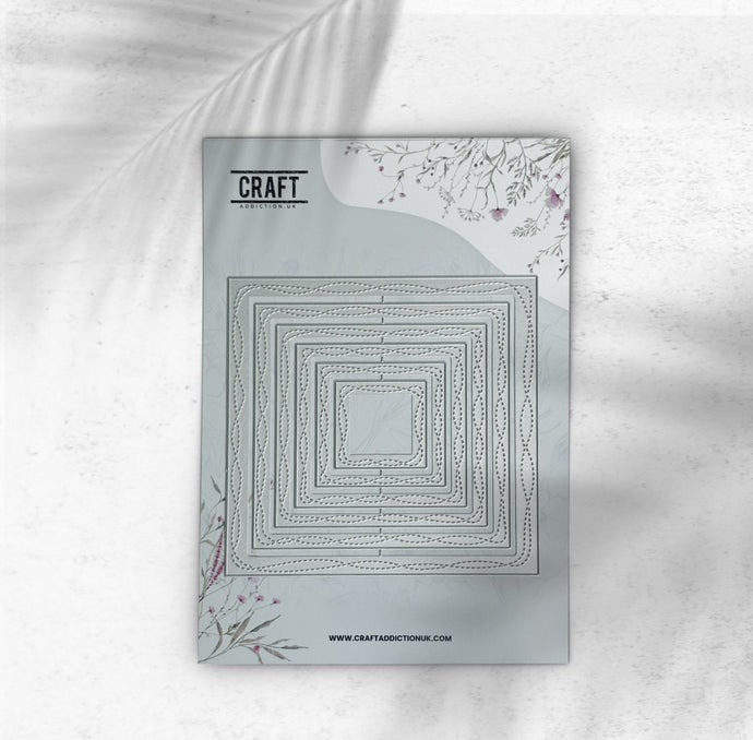 Double Stitched Wavy Squares CraftAddictionUK