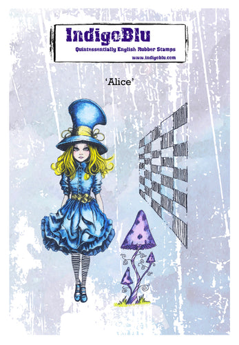 Alice A6 Red Rubber Stamp Indigoblu