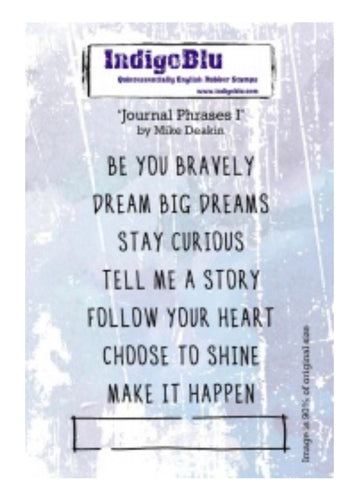 Journal Phrases 1 Red Rubber Stamp Set Indigoblu IND0572