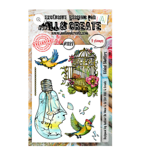 Gilded Shatters 4x6” Clear Stamp Set #1189 AALL and Create