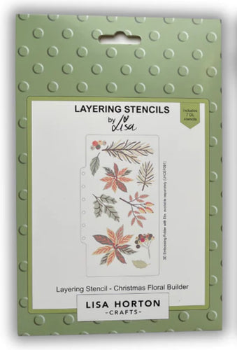 Christmas Floral Builder Layering Stencils Set of 7 Lisa Horton
