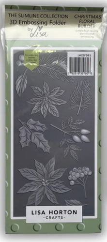 Christmas Floral Builder Slimline Embossing Folder and Die Lisa Horton