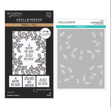 Load image into Gallery viewer, Brighten Foliage Press &amp; Foil Plate with FREE Stencil BD-1085 Spellbinders