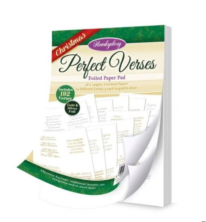 Christmas Perfect Verses Hunkydory Foiled Paper Pad Verse112
