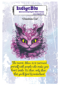 Cheshire Cat A6 Alice Red Rubber Stamp Indigoblu