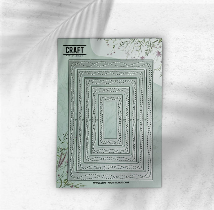 Double Stitched Wavy Rectangles CraftAddictionUK