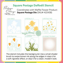 Load image into Gallery viewer, Square Postage Daffodil Stencil Waffle Flower 422439