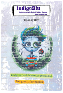 Spooky Boy A6 Red Rubber Stamp IndigoBlu