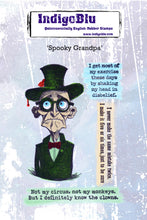 Load image into Gallery viewer, Spooky Grandpa A6 Red Rubber Stamp IndigoBlu IND1475