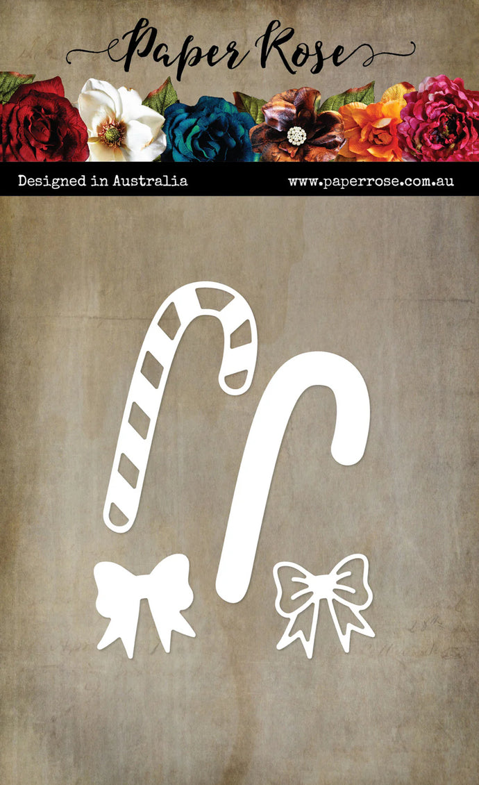 Candy Cane with Bow Add On Cutting Die Paper Rose 32496