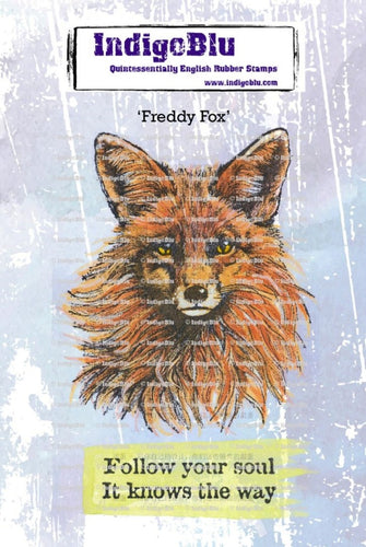Freddy Fox A6 Red Rubber Stamp IndigoBlu IND1383