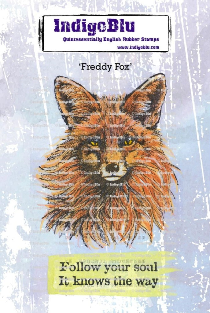 Freddy Fox A6 Red Rubber Stamp IndigoBlu IND1383