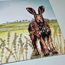Winter Hare A6 Red Rubber Stamp IndigoBlu IND1378