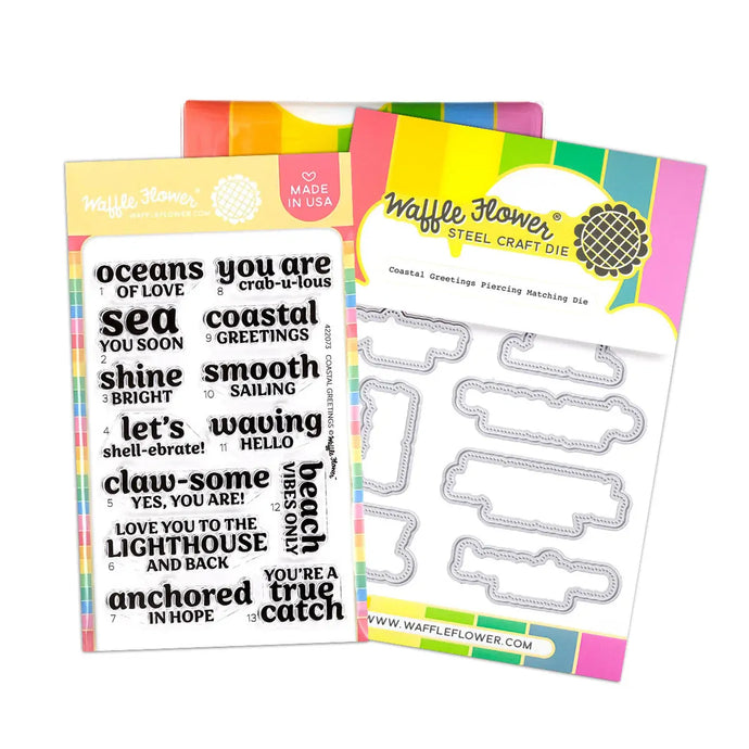 Coastal Greetings Combo Stamp & Die Set Waffle Flower WFC2073
