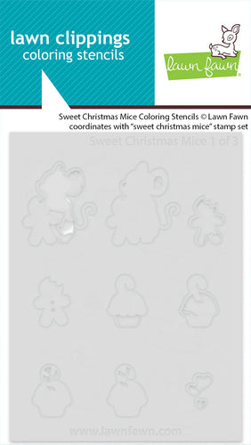 Sweet Christmas Mice Colouring Stencils Lawn Fawn LF3925
