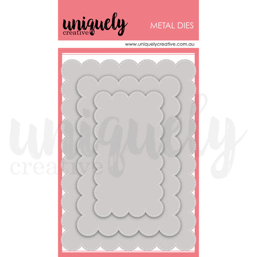 Oversized Scalloped Nesting Rectangle Die UCD2207 Uniquely Creative
