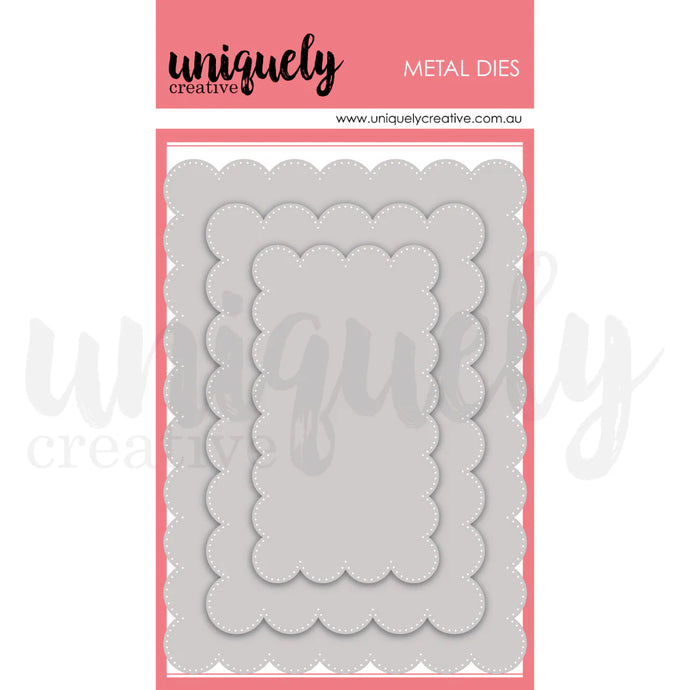 Oversized Scalloped Nesting Rectangle Die UCD2207 Uniquely Creative