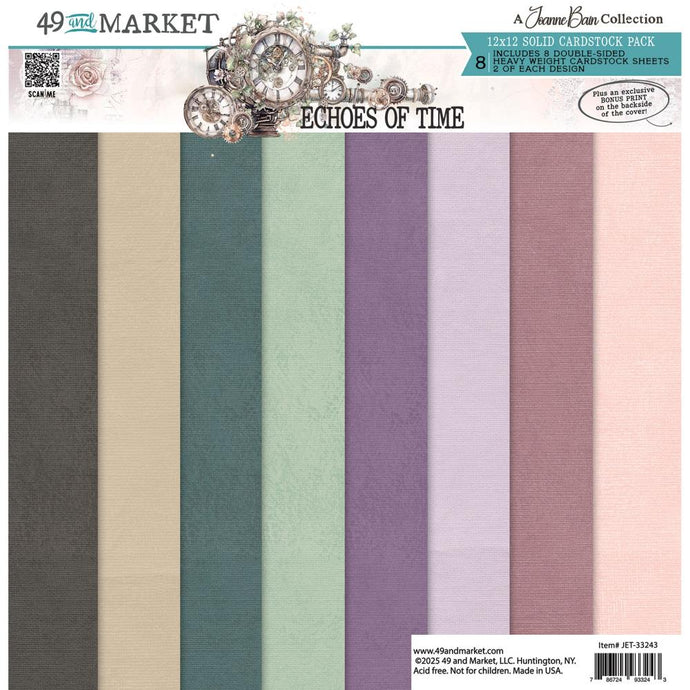 Echoes of Time 12 x 12” Solid Cardstock Pack 49 & Market JET-33243