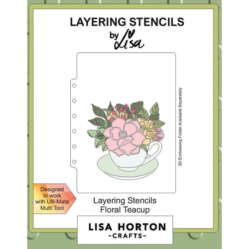 Floral Teacup Layering Stencils Lisa Horton LHCAS133