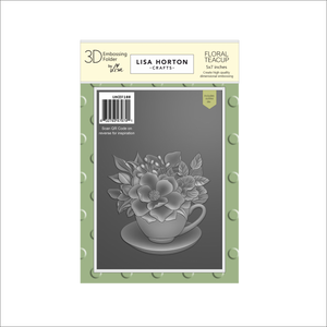 Floral Teacup 5x7 Embossing Folder & Die Set Lisa Horton LHCEF188